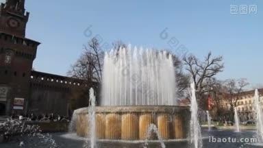 米兰城堡的喷泉